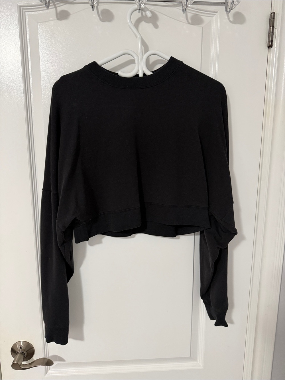 Alo Cropped Sway Crew Neck Pullover - small